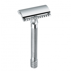 Станок Т- образный для бритья хромированный, с удлиненной ручкой, лезвие в комплекте (1 шт) MERKUR 9023001